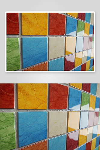 墙五颜六色方形瓷砖图片