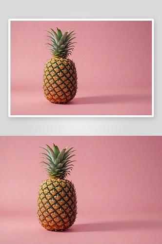 浅粉色背景菠萝图片