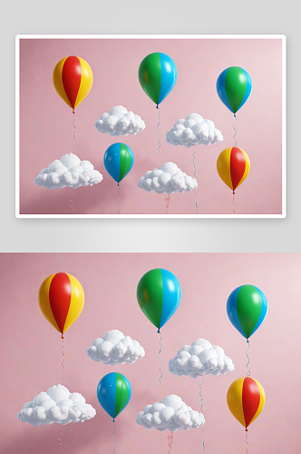 气球云彩创意背景图片