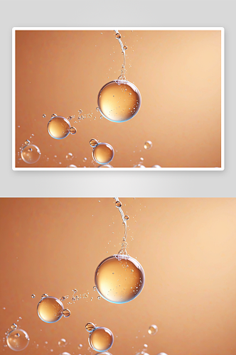 渲染微观分子水气泡化妆品广告背景图片