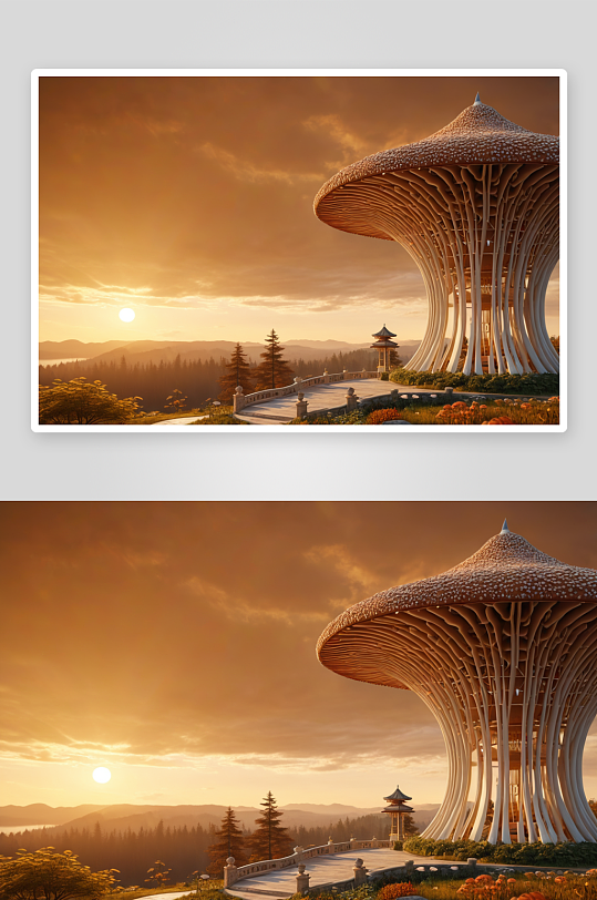 蘑菇造型展馆建筑图片