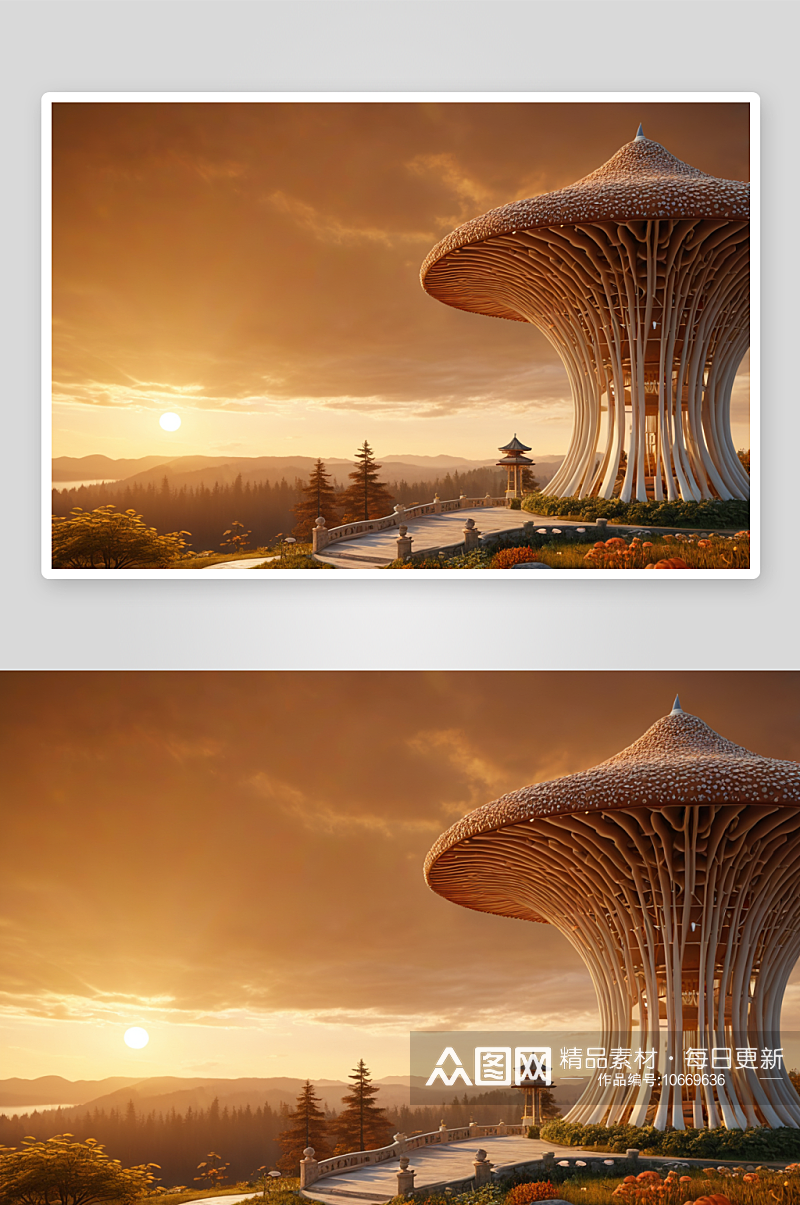 蘑菇造型展馆建筑图片素材