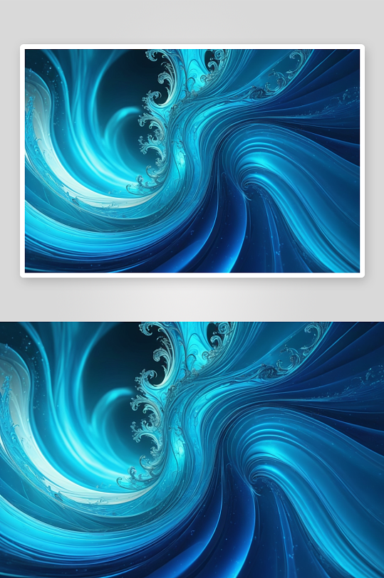 漩涡抽象分形水蓝色波浪背景艺术图片