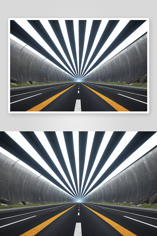 现代隧道内沥青公路图片