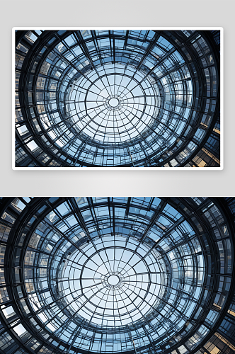 现代建筑旋转结构透明玻璃穹顶图片