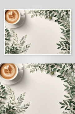 纸空白桉树树枝咖啡杯白色乡村表面图片