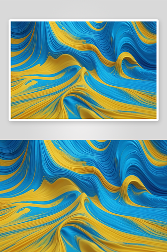 摘要彩色蓝黄波流动色畸变动态波背景图片