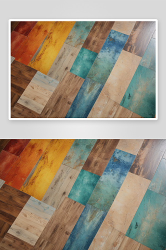 艺术家工作室地板多来被染成了不同颜色图片