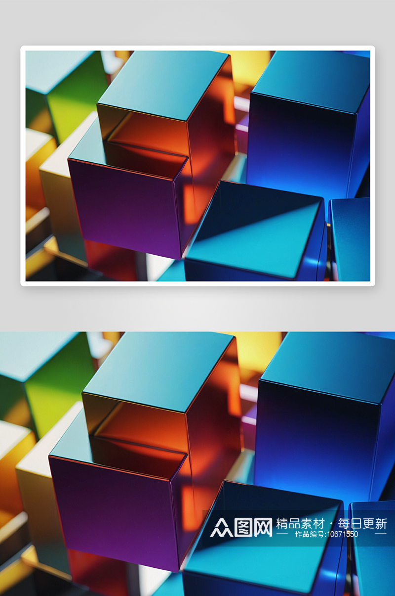 一组彩色立方体图片素材