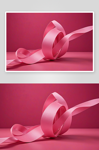 粉色背景抽象卷丝带独家奢侈品牌图片
