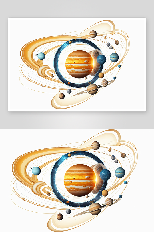 太阳系创意插画图片