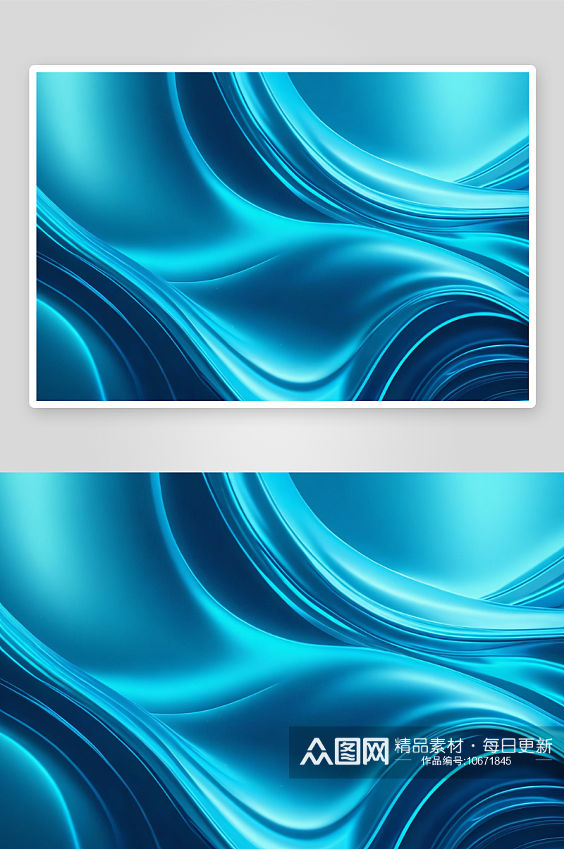 水蓝色鲜艳金属霓虹灯海浪图案背景图片素材