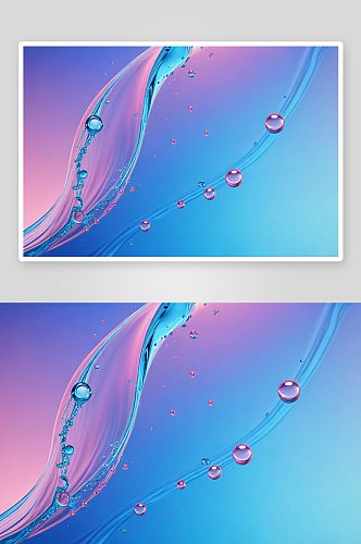 水滴气泡背景蓝色粉色波浪扭曲圆形背景图片