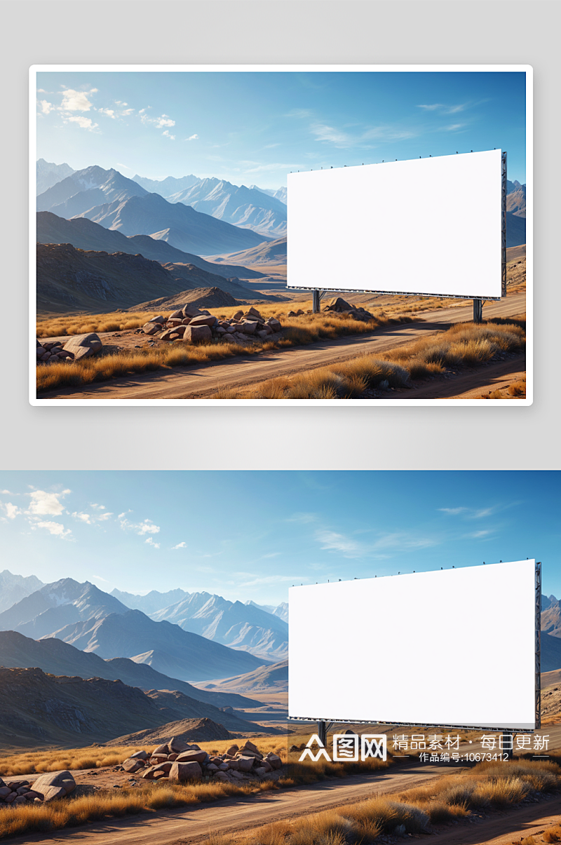 高速公路用户外广告海报空白广告牌图片素材