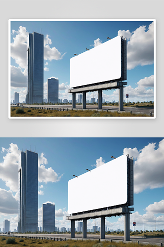 高速公路空白广告牌图片