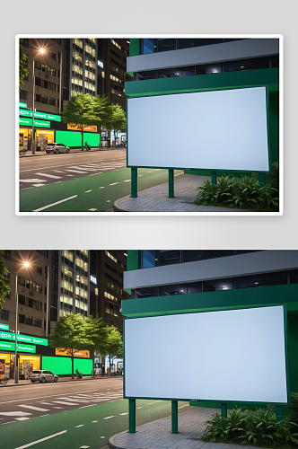 大中型城街道用绿幕色度键广告广告牌图片