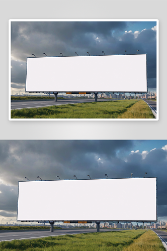 大空白广告牌道路城景观背景图片