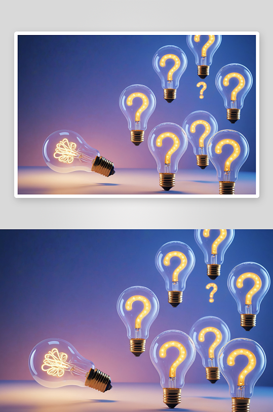 创新新想法灯泡概念问号图片
