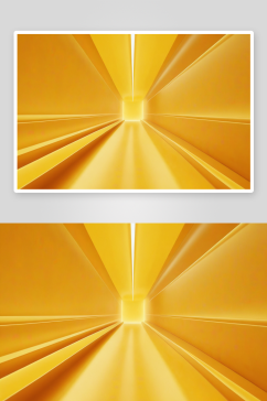 抽象黄色背景无限光线消失点图片