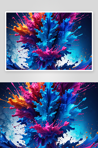 抽象爆炸彩色泼墨科技发布会背景图片