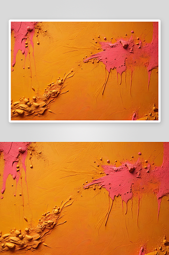 橙黄色粉刷水泥墙背景图片