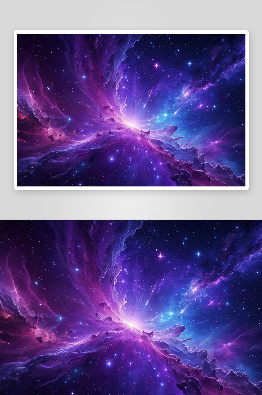 紫色抽象发光太空恒星背景图片