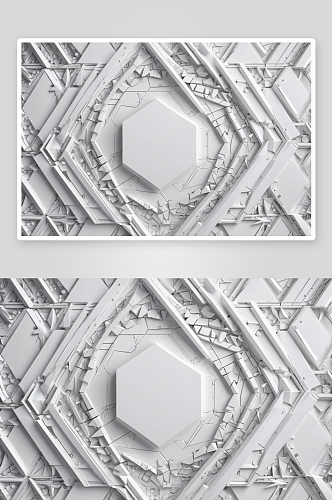 渲染白色抽象几何样式背景慕图片