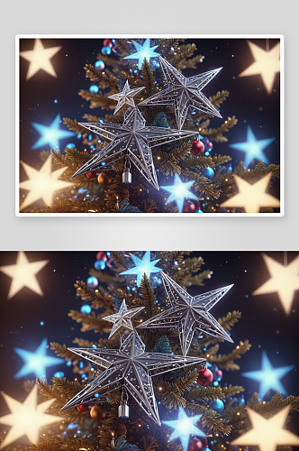 星星组成圣诞树图片