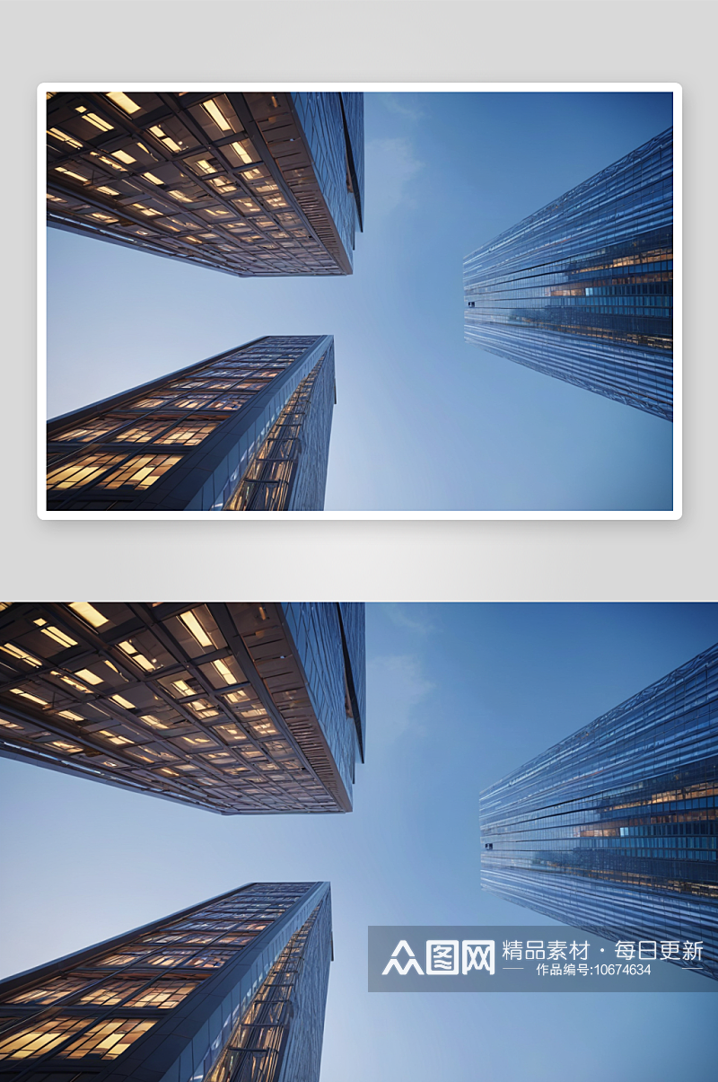 无人建筑群城办公大楼金融广告背景图图片素材