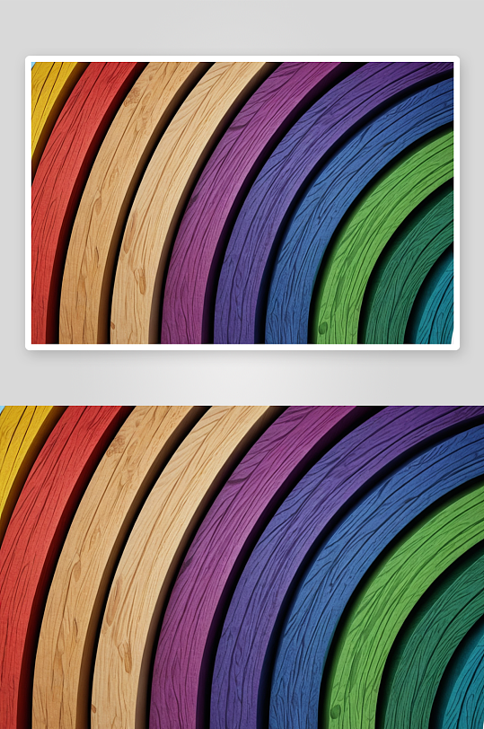 木制彩虹堆垛玩具图片