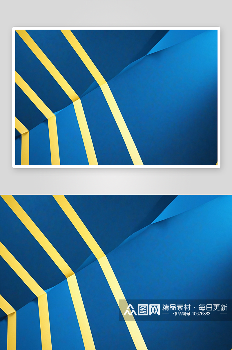 蓝色黄色几何图形渲染概念抽象背景空间图片素材