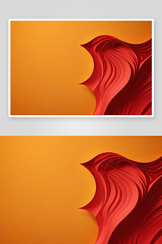 剪纸背景红色抽象波浪形状时尚设计图片