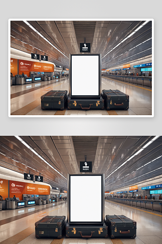 机场行李认领处广告牌图片