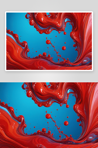 红色颜料液体流动背景图片