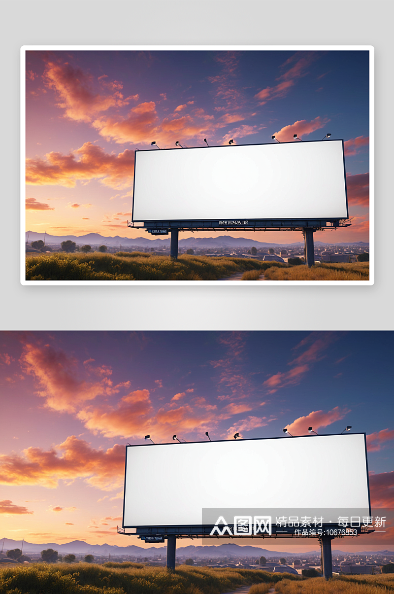广告牌空白广告横幅媒体显示天空背景图片素材