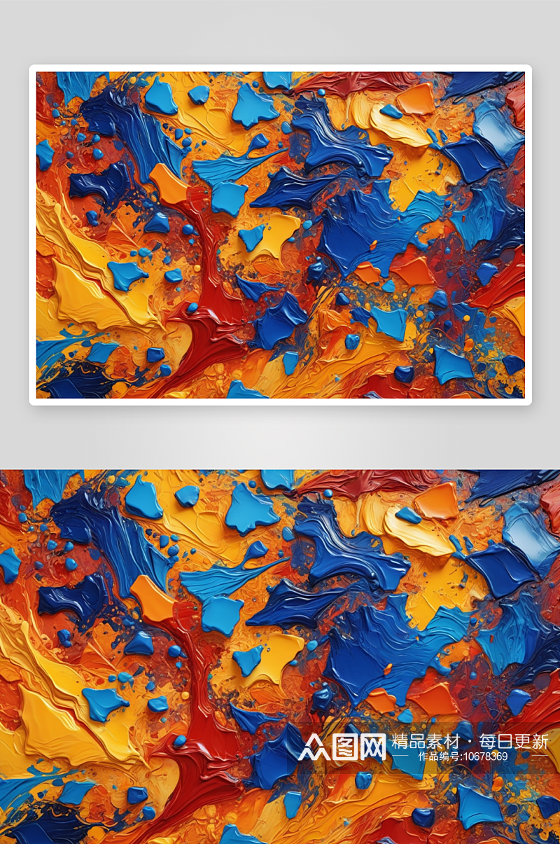 油画颜色油漆黄红蓝橙颜色抽象背景图片素材
