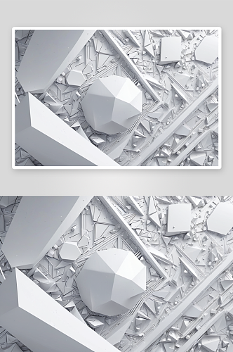 现代抽象白色几何空间背景图片