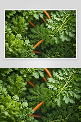 翠绿胡萝卜叶子有机蔬菜广告背景图片