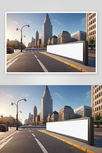 金融人行道空白广告牌图片
