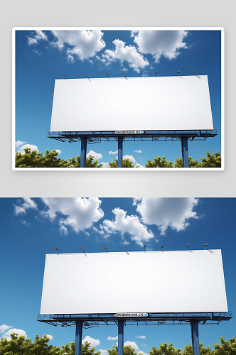 广告牌空白广告横幅媒体显示天空背景图片