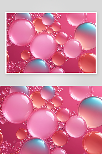 彩色粉红色泡泡背景图片