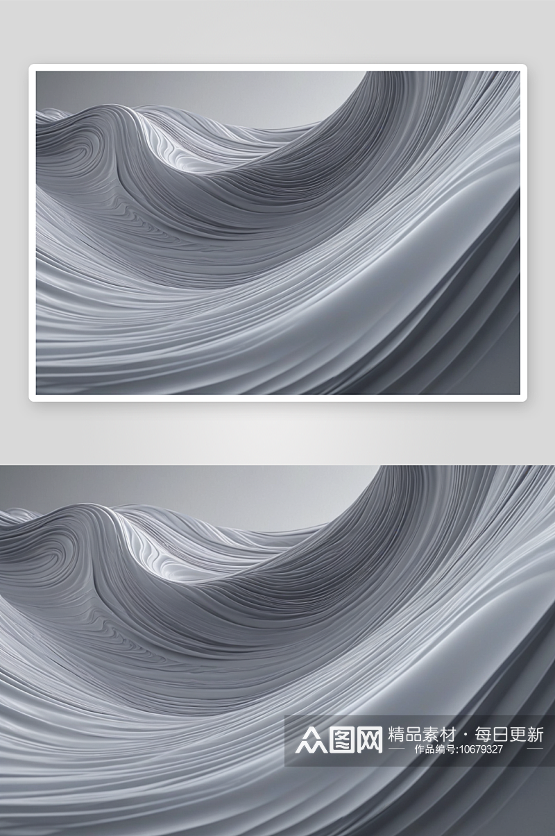 灰色抽象波浪形状渲染图片素材