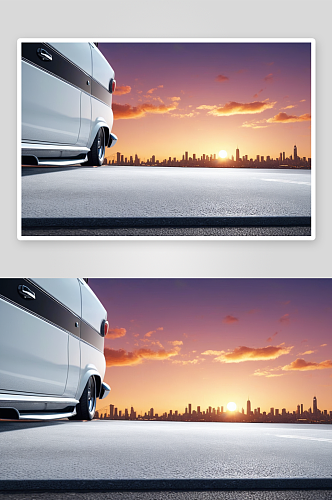 城景观汽车广告背景图图片