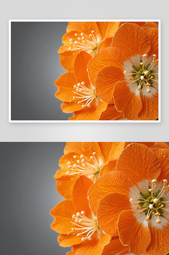 橙花背景植物元素图片