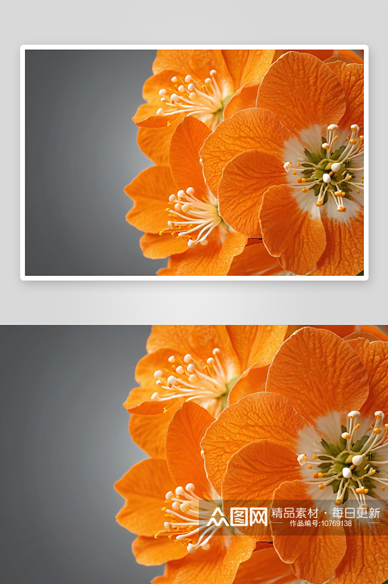 橙花背景植物元素图片素材
