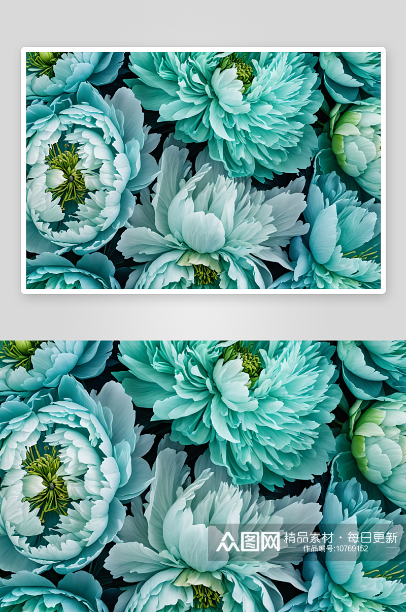花卉背景花蓝绿色牡丹花瓣牡丹关闭了图片素材