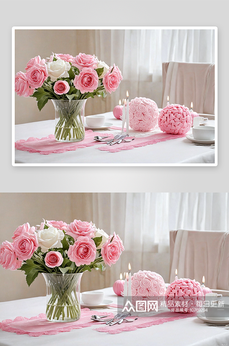粉色白色假日装饰生日婚礼派对图片素材