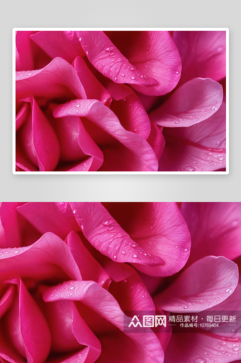 粉红色品红玫瑰花瓣特写抽象浪漫背景图片素材