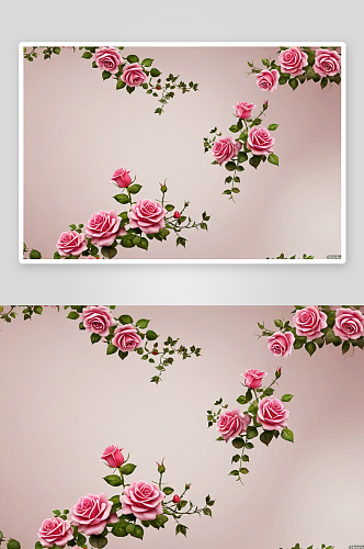 花背景园艺设计元素玫瑰模型图片