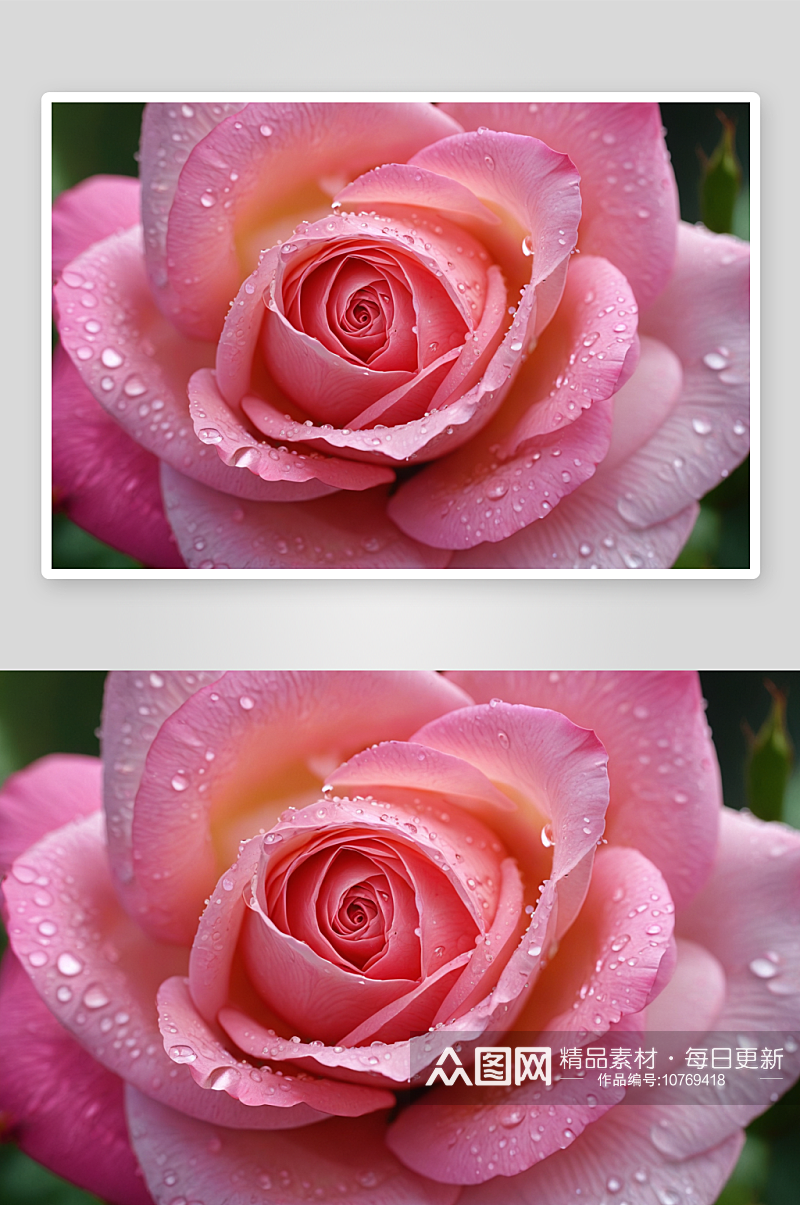粉红色玫瑰水滴图片素材
